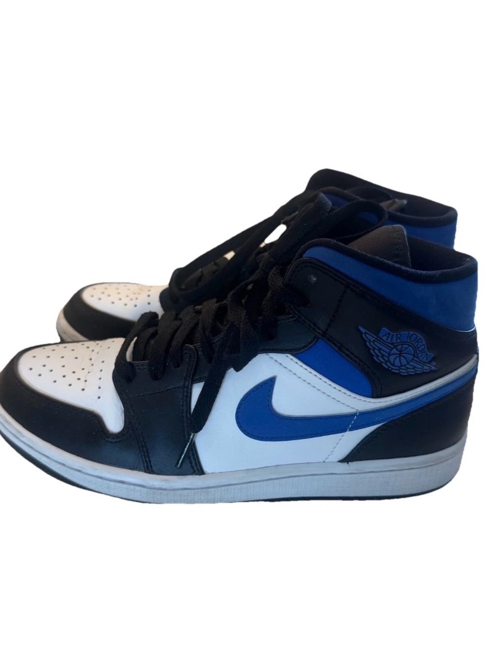 Jordan Air Jordan 1 Mid Black Racer Blue White Men's Athletic Sneaker Size 7